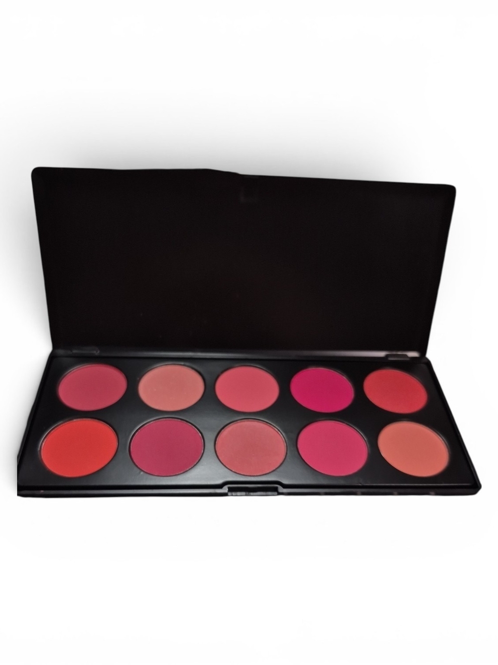 10-Color Blush Palette — Assorted Pink & Red Tones